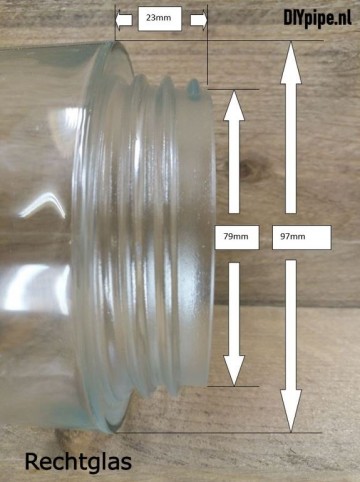 Afmetingen rechtglas  bolpunt